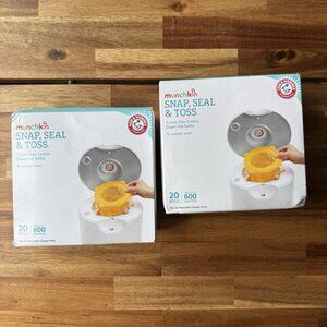 Munchkin Snap Seal Toss Arm & Hammer 40 Diaper Pail Refills Lavender Scent